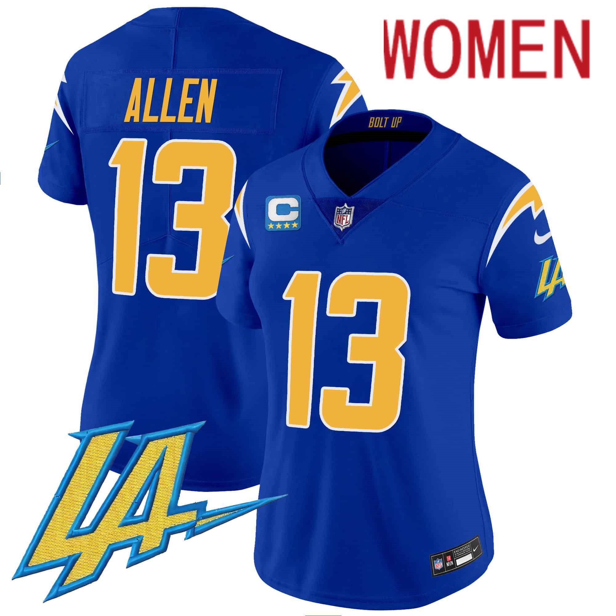 Women Los Angeles Chargers #13 Allen Blue 2024 Nike Vapor Limited NFL Jersey